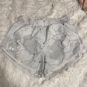 White And Black Under Armour Running Shorts